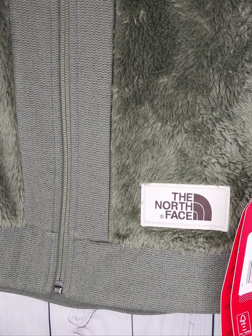 The North Face Furry Fleece Athleisure Utility Cozy Vest In Olive Green NWT - Picture 2 of 12
